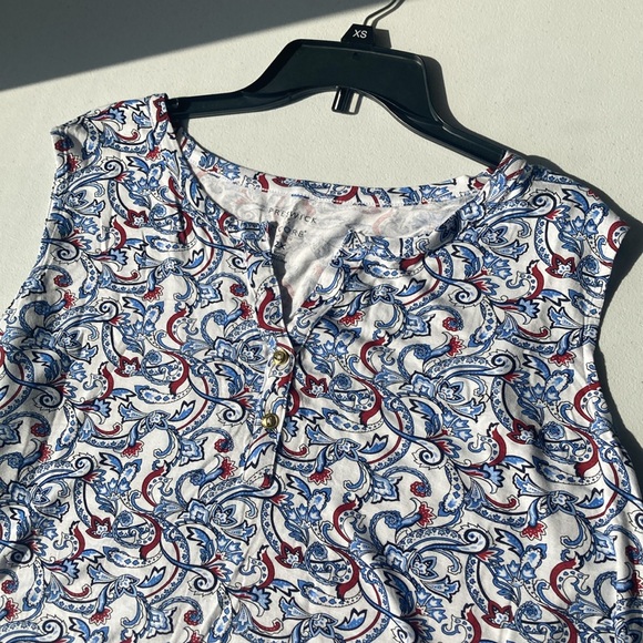 Preswick & Moore top paisley floral print top w stretch & tie detail 2X - Picture 17 of 17